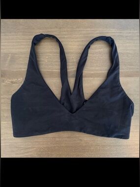 Black Bikini Top Cross Back